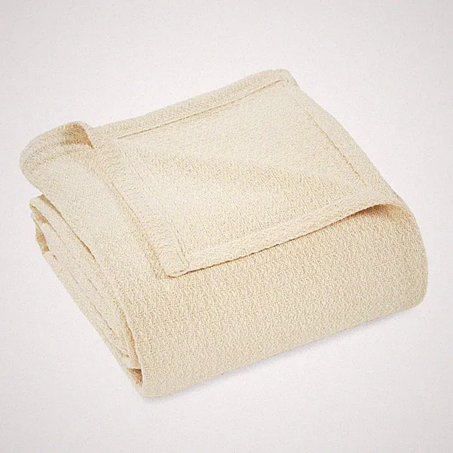 100% Cotton Textured Woven Modern Solid Waffle Blanket Or Bed Blanket Throw