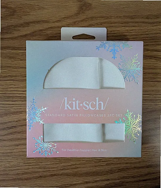 2 Pack Kitsch Standard Size Satin Pillowcases Classy Ivory 36" x 19" So Soft NEW