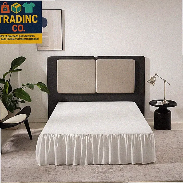 Bed Skirt Queen Size Ruffled Bed Skirt with Split Corners, Queen Bed Skirt 14 In