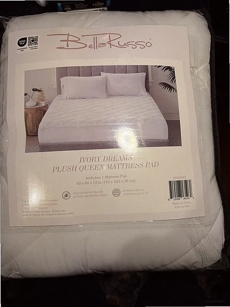Belle Russo Ivory Dreams Plush Queen Mattress Pad 100% Polyester New Unopened