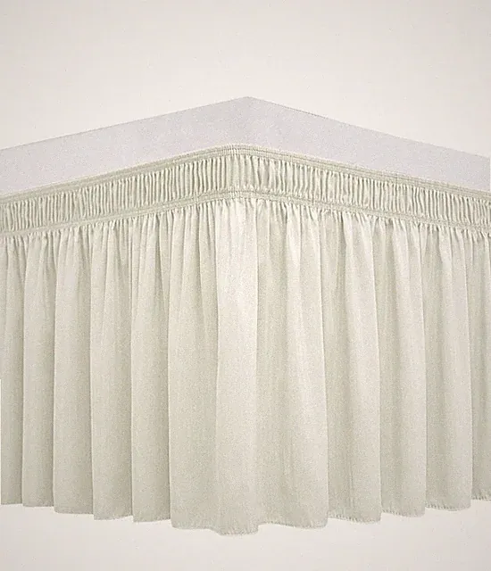 Biscaynebay Wrap Around Bed Skirts for Queen Beds 15" Drop, Ivory Adjustable...