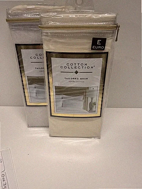 Cotton Collection Tailored Shams 100% Cotton- Set of 2- Ivory