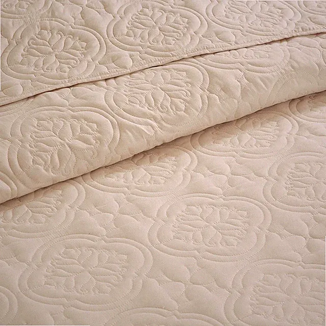 IVORY CREAM XXL 3pc King / Cal BEDSPREAD SET : COTTAGE MEDALLION MATELASSE QUILT