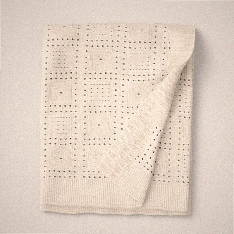 Knit Throw Blanket Ivory