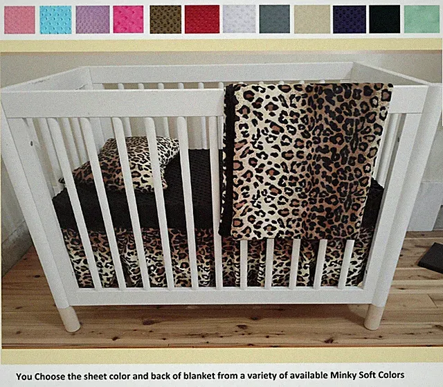 Leopard Print Baby Bedding Leopard BROWN Crib Bedding Set Animal Print