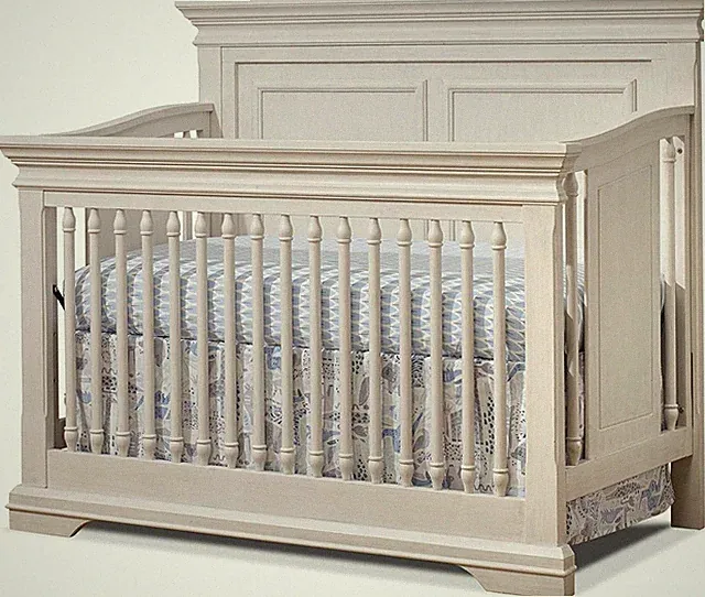 Portofino 4-in-1 Convertible Crib in Brushed Ivory - Non-Toxic Wooden Bed