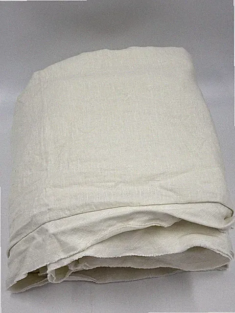 Pottery Barn Belgian Flax Linen Double Flange TWIN Duvet Cover Ivory