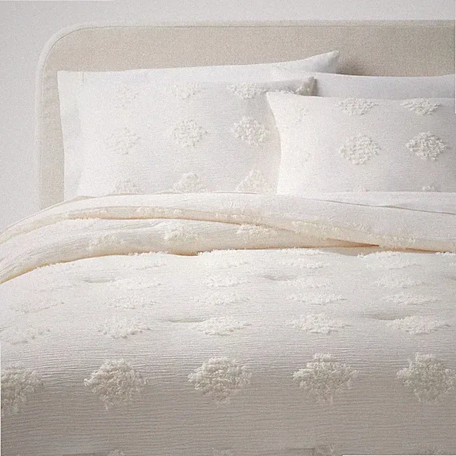 Threshold Tufted Comforter Set Solid Year-Round Fabric