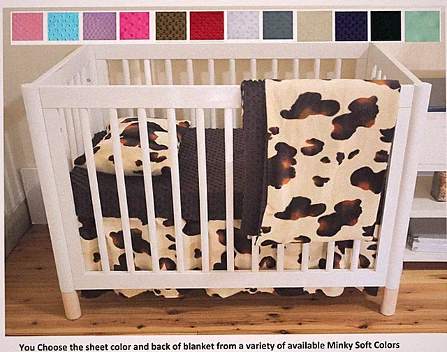 Western Crib Bedding Set Brown Country Baby Bedding (standard OR portable crib)